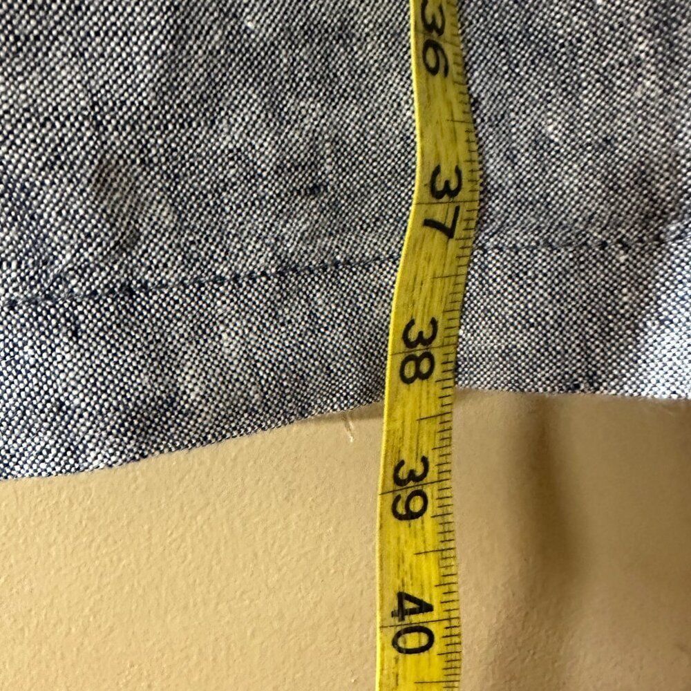 Lands End 100% Linen Midi Dress Chambray Blue Womens Medium 10-12 - Picture 6 of 6